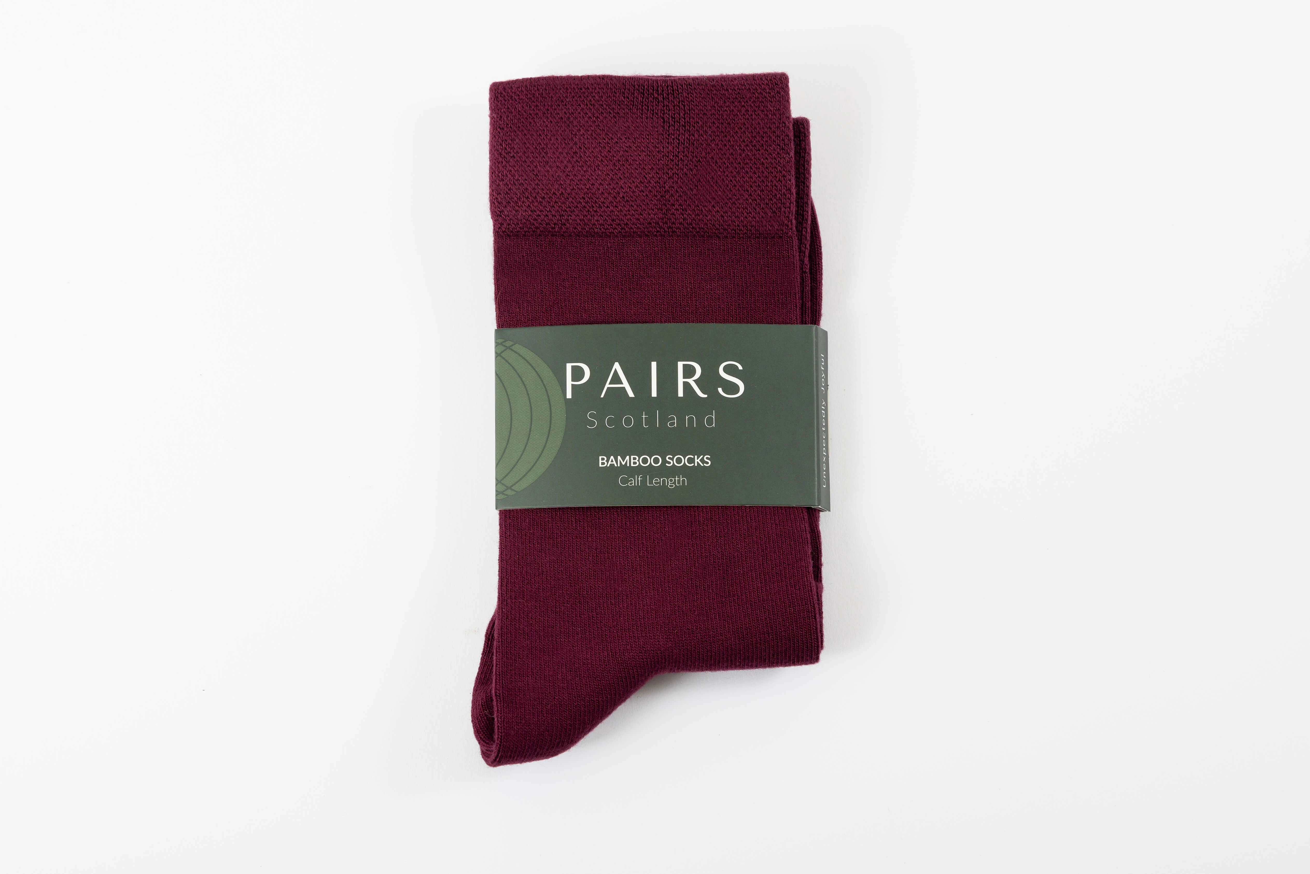 Burgundy Bliss: Calf-High Bamboo Socks for Happy Feet